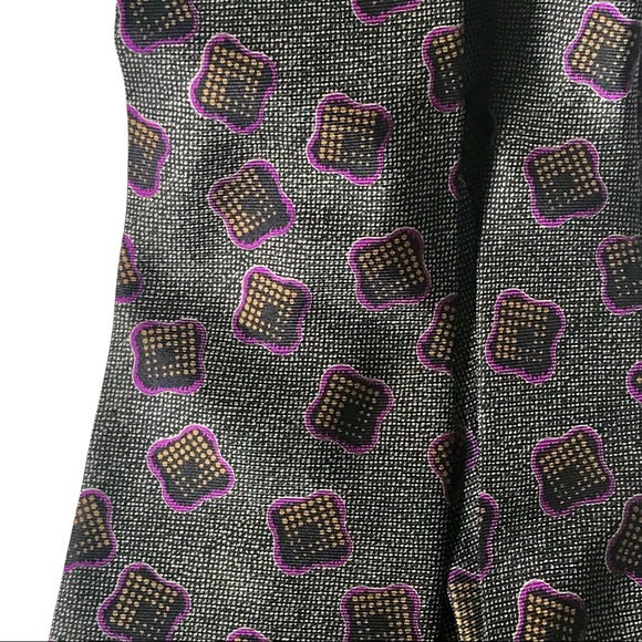 Valentino Vintage Purple Print Silk Tie - Picture 3 of 6